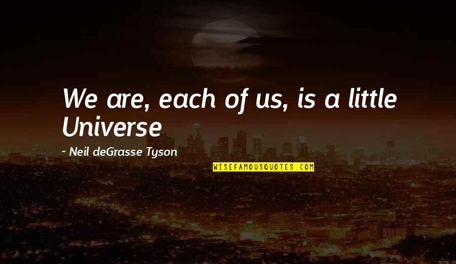 Universe Neil Degrasse Tyson Quotes By Neil DeGrasse Tyson: We are, each of us, is a little