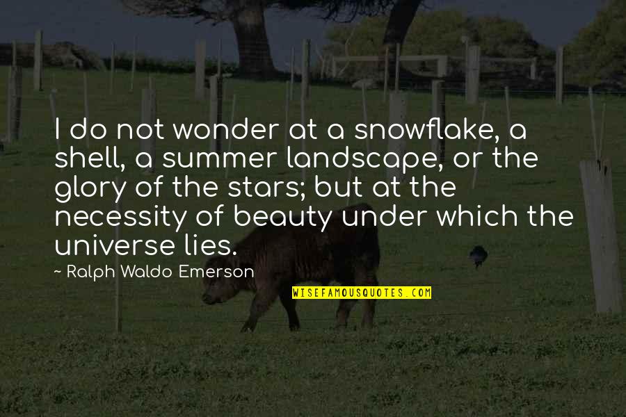 Universe Or Universe Quotes By Ralph Waldo Emerson: I do not wonder at a snowflake, a