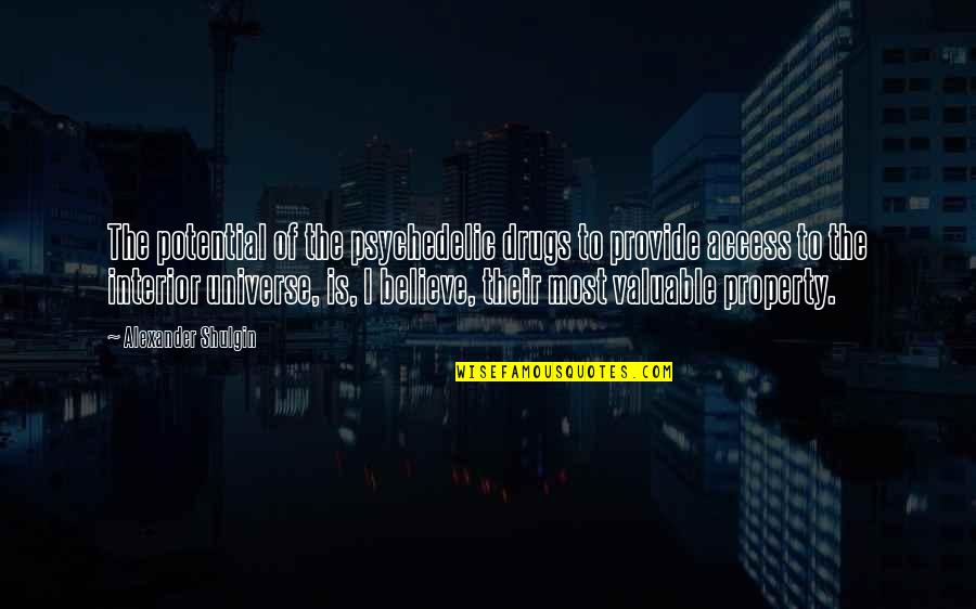 Universe Provide Quotes By Alexander Shulgin: The potential of the psychedelic drugs to provide Universe Provide Quotes By Alexander Shulgin: The potential of the psychedelic drugs to provide
