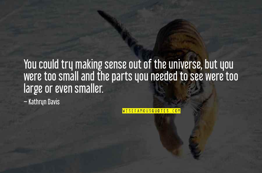 Universe Small Quotes By Kathryn Davis: You could try making sense out of the