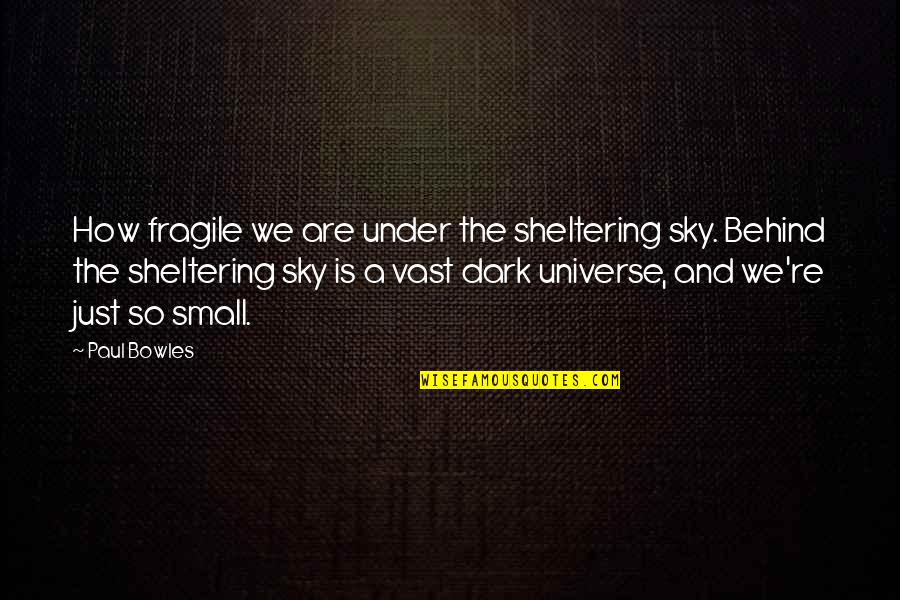 Universe Small Quotes By Paul Bowles: How fragile we are under the sheltering sky.