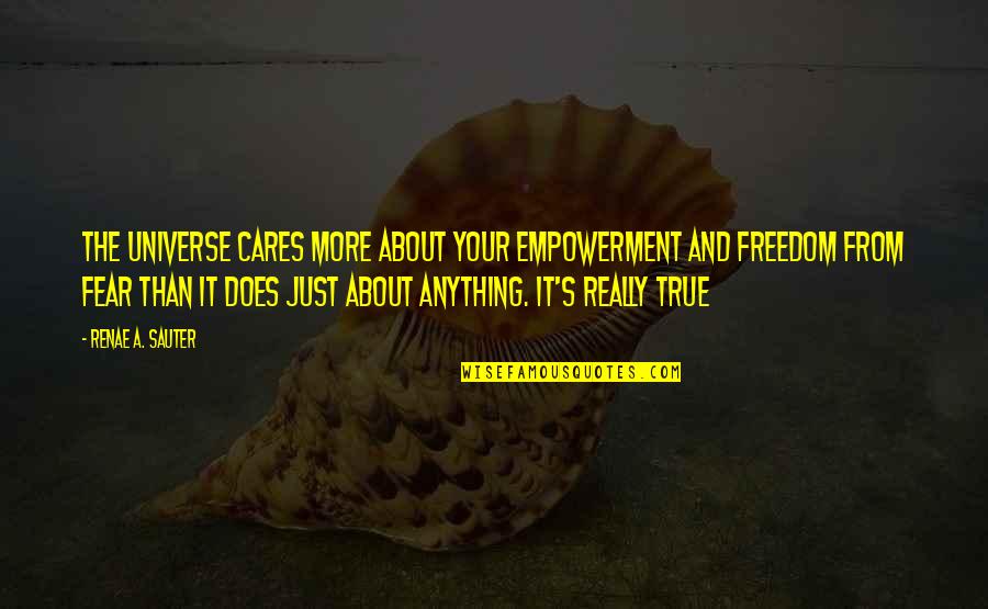 Universe Spirituality Quotes By Renae A. Sauter: The Universe cares more about your empowerment and Universe Spirituality Quotes By Renae A. Sauter: The Universe cares more about your empowerment and