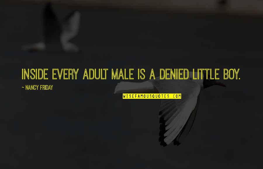 University Of Notre Dame Quotes By Nancy Friday: Inside every adult male is a denied little