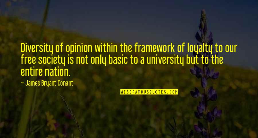 University Of Quotes By James Bryant Conant: Diversity of opinion within the framework of loyalty