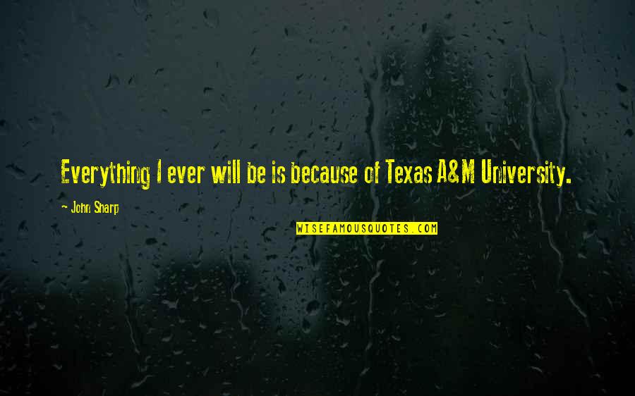 University Of Texas Quotes By John Sharp: Everything I ever will be is because of