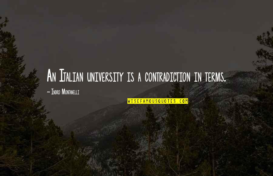 University Quotes By Indro Montanelli: An Italian university is a contradiction in terms.