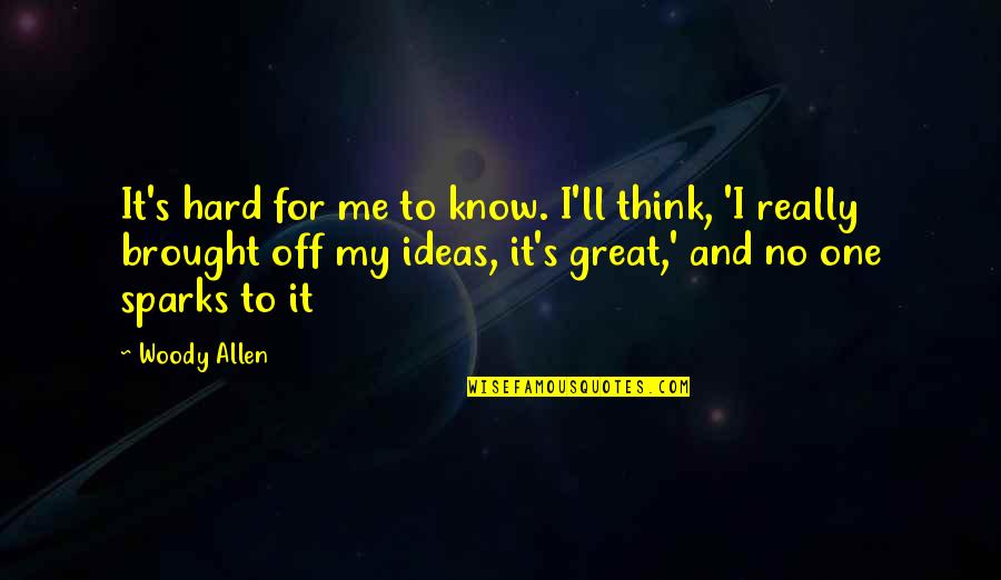 Unkempt Quotes And Quotes By Woody Allen: It's hard for me to know. I'll think,