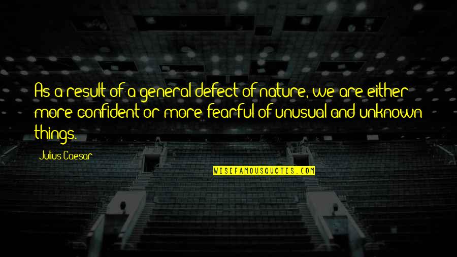 Unknown Fear Quotes By Julius Caesar: As a result of a general defect of