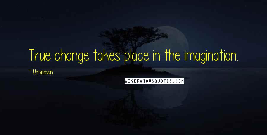 Unknown quotes: True change takes place in the imagination.
