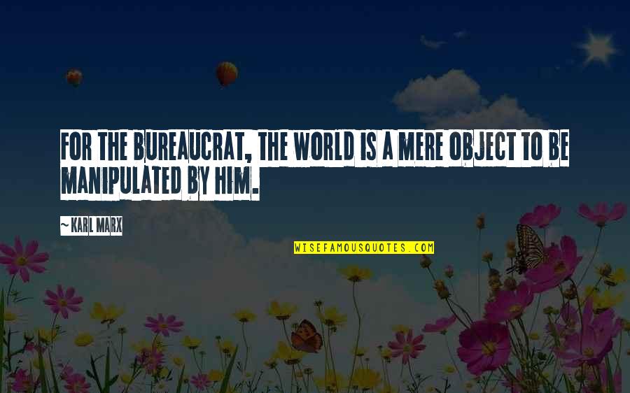Unknown Relationships Quotes By Karl Marx: For the bureaucrat, the world is a mere
