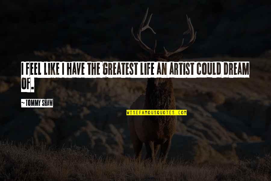 Unlighted Candle Quotes By Tommy Shaw: I feel like I have the greatest life