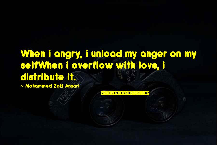 Unload Quotes By Mohammed Zaki Ansari: When i angry, i unload my anger on