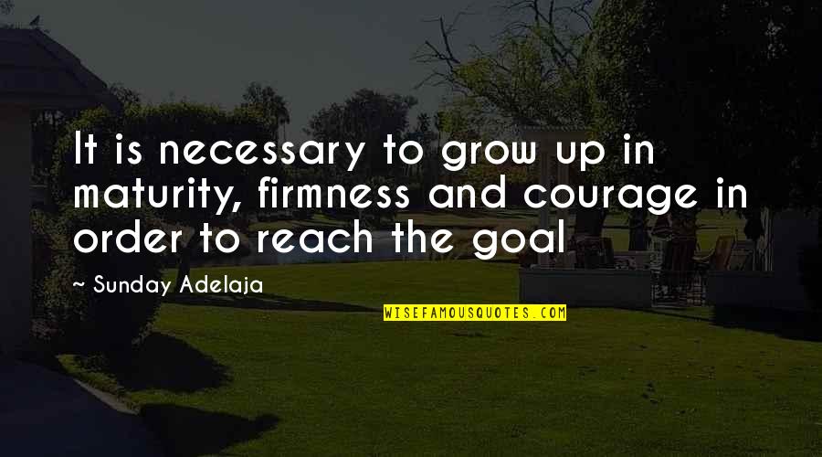Unmaiyana Kadhal Quotes By Sunday Adelaja: It is necessary to grow up in maturity,