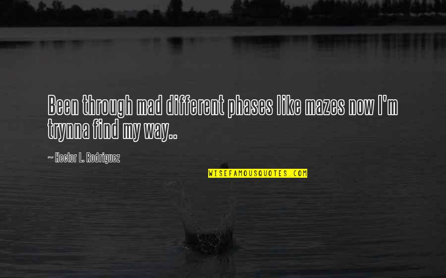 Unmarriageable Men Quotes By Hector L. Rodriguez: Been through mad different phases like mazes now Unmarriageable Men Quotes By Hector L. Rodriguez: Been through mad different phases like mazes now