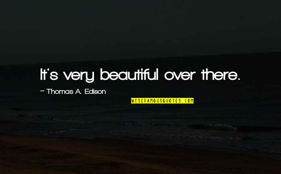 Unmechanical Solutions Quotes By Thomas A. Edison: It's very beautiful over there.