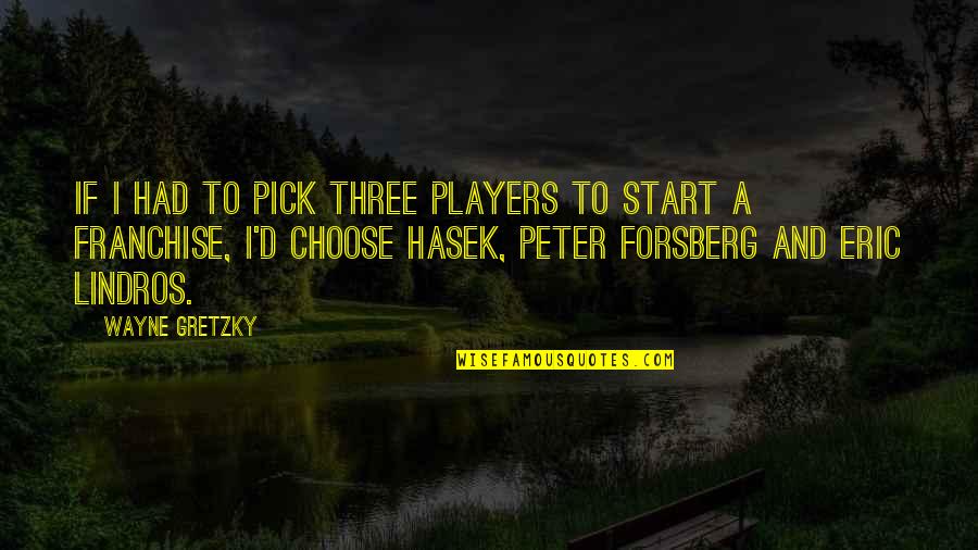 Unmechanical Solutions Quotes By Wayne Gretzky: If I had to pick three players to