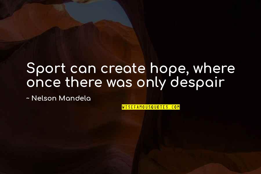 Unmilled Ar Quotes By Nelson Mandela: Sport can create hope, where once there was Unmilled Ar Quotes By Nelson Mandela: Sport can create hope, where once there was
