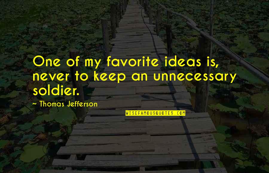 Unnecessary Quotes By Thomas Jefferson: One of my favorite ideas is, never to