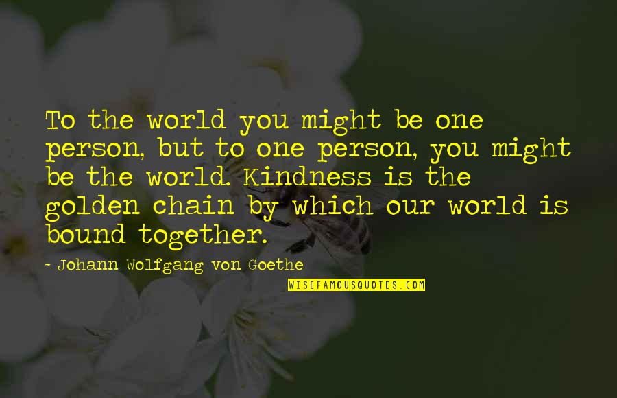 Unoccupiable Quotes By Johann Wolfgang Von Goethe: To the world you might be one person,