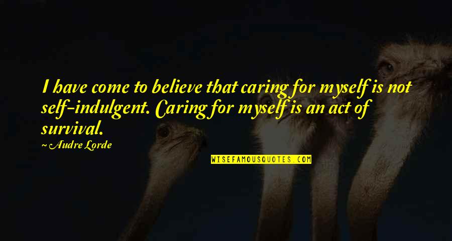 Unpassender Quotes By Audre Lorde: I have come to believe that caring for