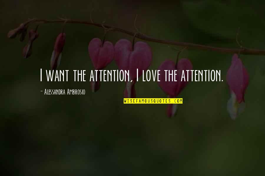 Unperplexed Quotes By Alessandra Ambrosio: I want the attention, I love the attention.