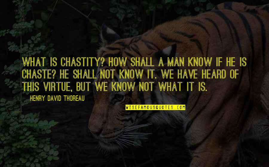 Unpinned The Century Quotes By Henry David Thoreau: What is chastity? How shall a man know