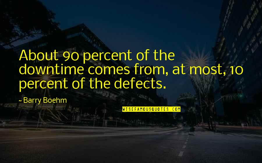 Unpopular Decisions Quotes By Barry Boehm: About 90 percent of the downtime comes from,