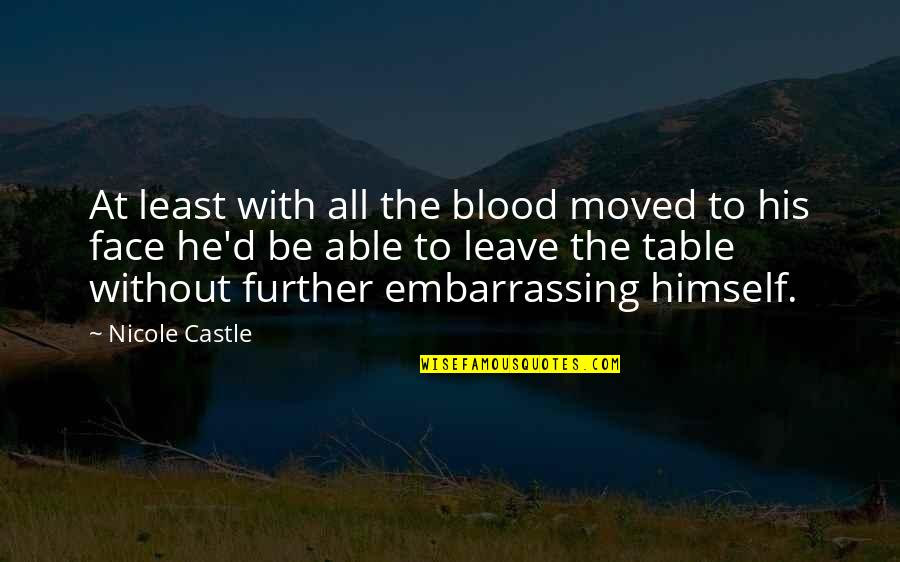 Unpossessive Quotes By Nicole Castle: At least with all the blood moved to