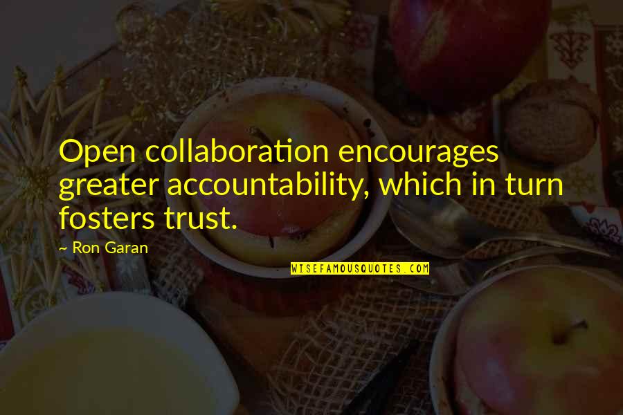 Unprejudiced Quotes By Ron Garan: Open collaboration encourages greater accountability, which in turn