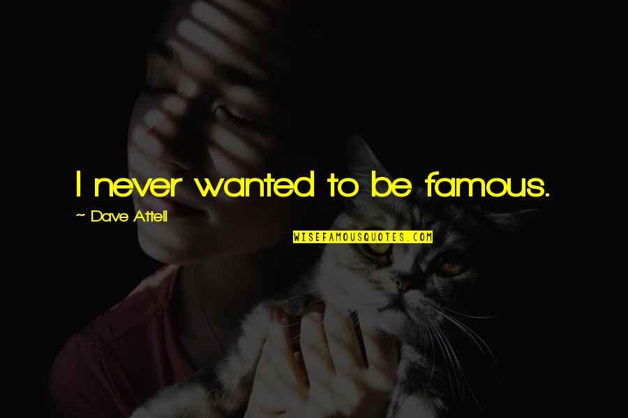Unpresumed Quotes By Dave Attell: I never wanted to be famous.