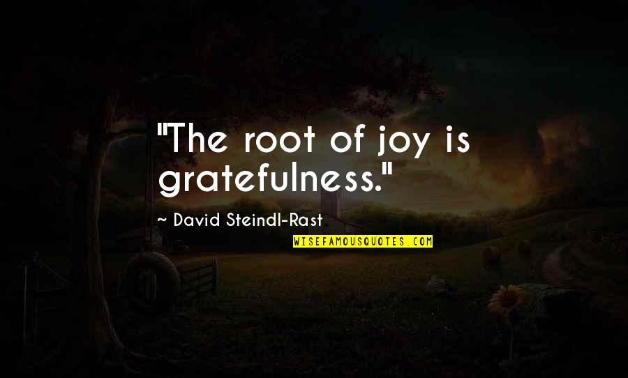 Unprovable Facts Quotes By David Steindl-Rast: "The root of joy is gratefulness." Unprovable Facts Quotes By David Steindl-Rast: "The root of joy is gratefulness."
