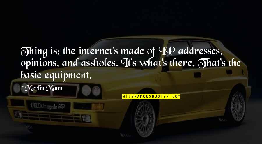 Unpunishing Quotes By Merlin Mann: Thing is: the internet's made of IP addresses, Unpunishing Quotes By Merlin Mann: Thing is: the internet's made of IP addresses,