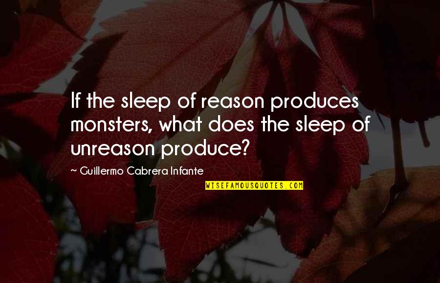 Unreason Quotes By Guillermo Cabrera Infante: If the sleep of reason produces monsters, what Unreason Quotes By Guillermo Cabrera Infante: If the sleep of reason produces monsters, what