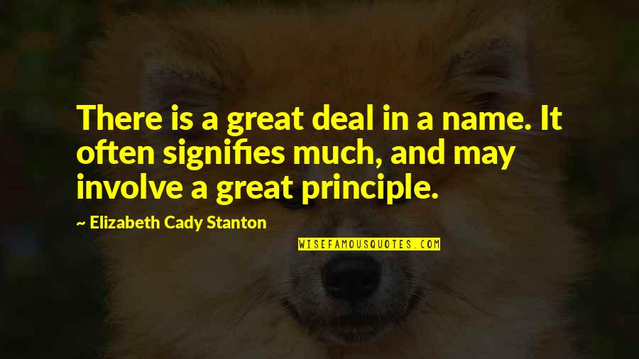 Unrecognizably Celebs Quotes By Elizabeth Cady Stanton: There is a great deal in a name.