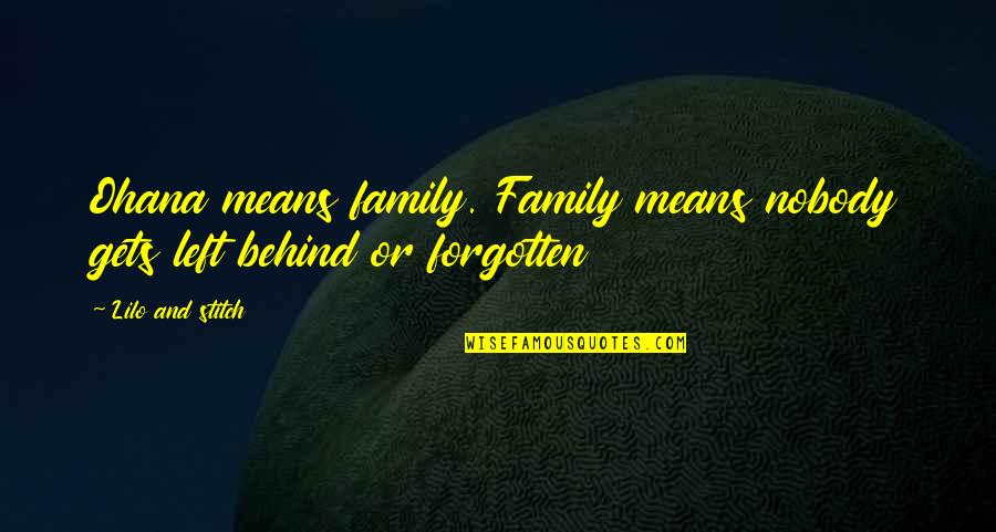 Unreconstructed Civil War Quotes By Lilo And Stitch: Ohana means family. Family means nobody gets left