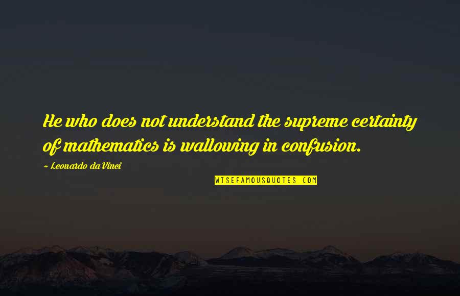 Unregenerate Synonyms Quotes By Leonardo Da Vinci: He who does not understand the supreme certainty