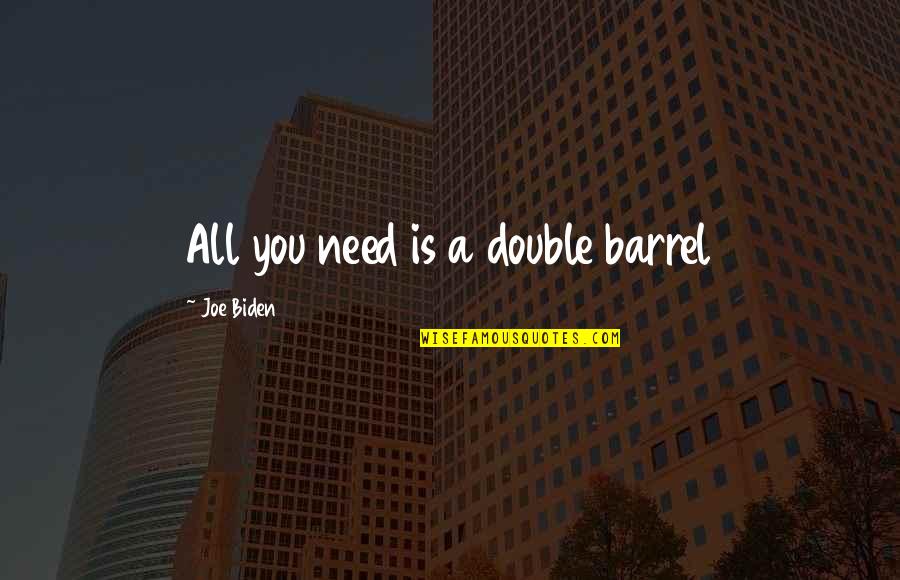 Unreliable Sources Quotes By Joe Biden: All you need is a double barrel