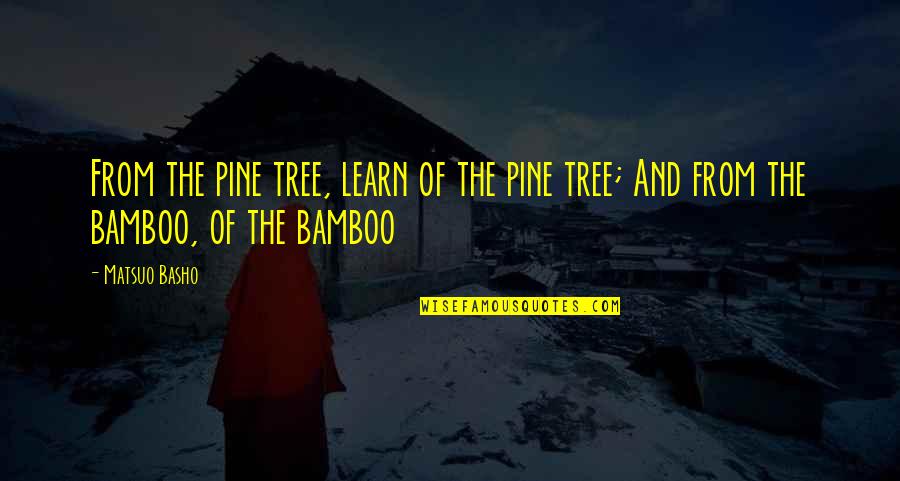 Unreligious Define Quotes By Matsuo Basho: From the pine tree, learn of the pine