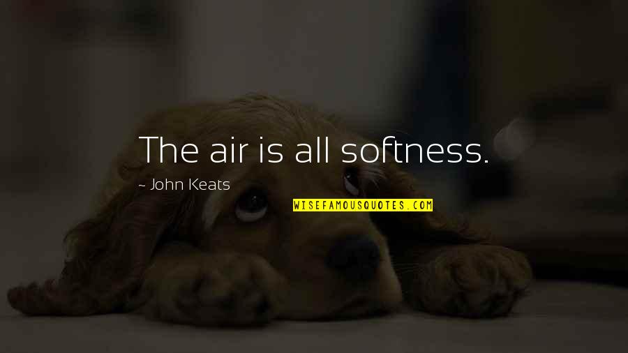 Unrevealed Love Quotes By John Keats: The air is all softness.