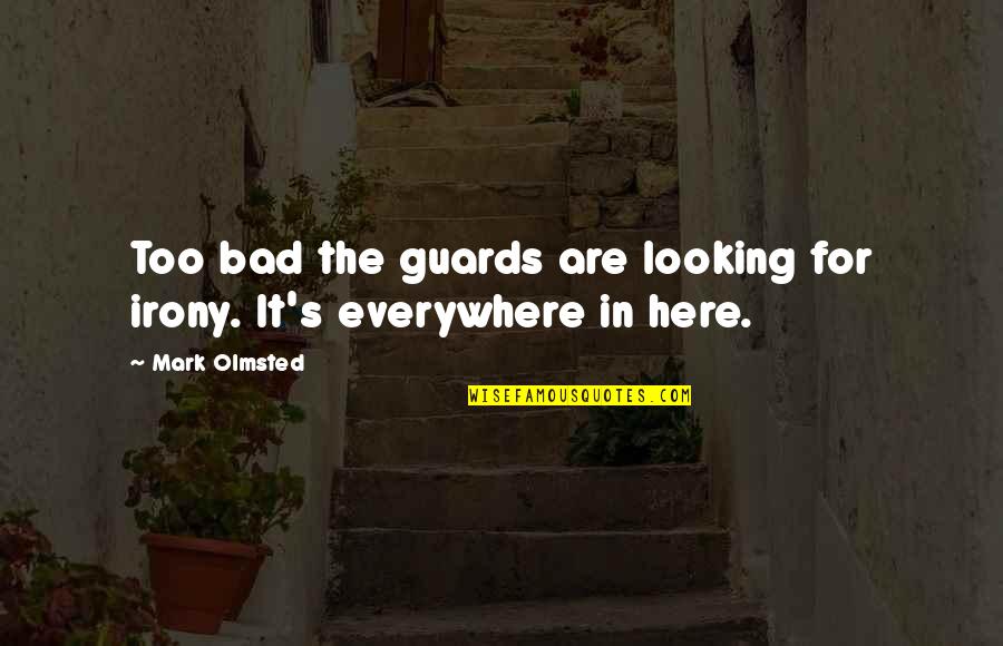 Unscientific Poll Quotes By Mark Olmsted: Too bad the guards are looking for irony.