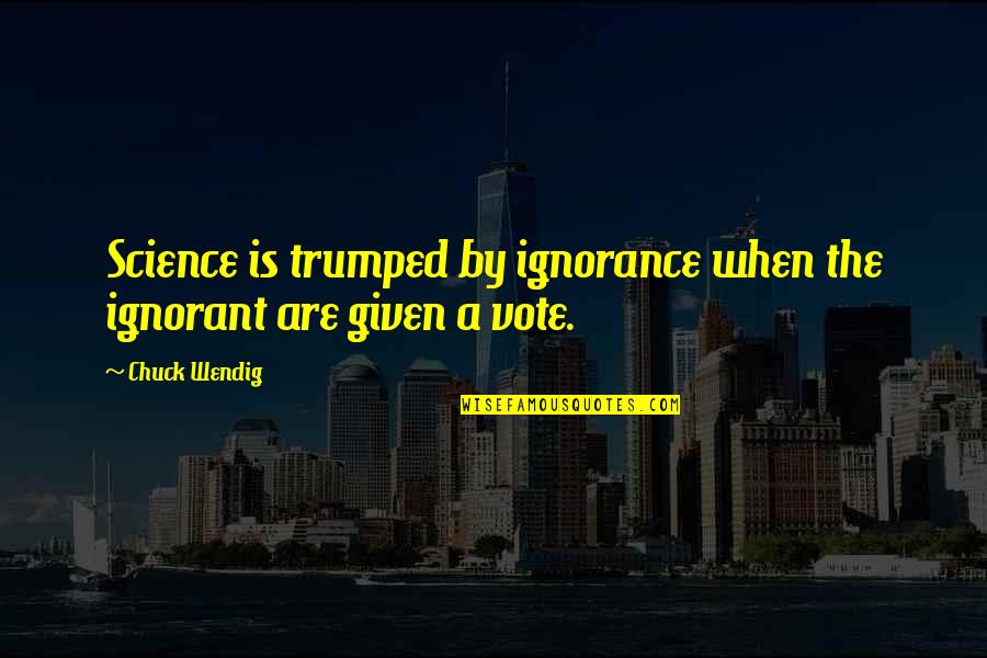 Unscriptural Spiritual Warfare Quotes By Chuck Wendig: Science is trumped by ignorance when the ignorant