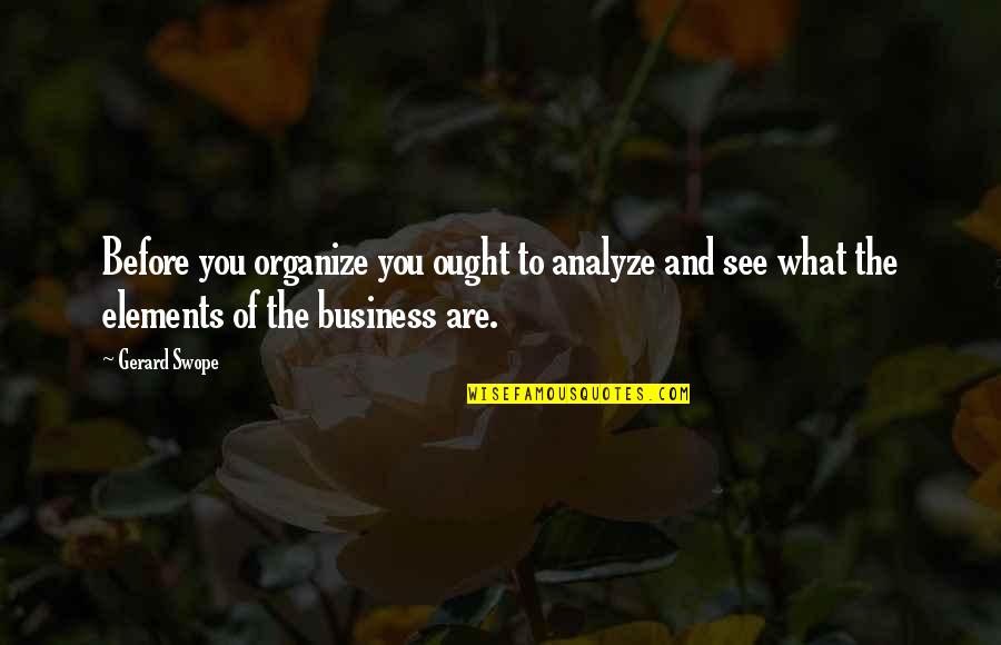 Unseen True Love Quotes By Gerard Swope: Before you organize you ought to analyze and