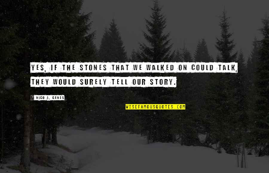 Unsensational Quotes By Nico J. Genes: Yes, if the stones that we walked on