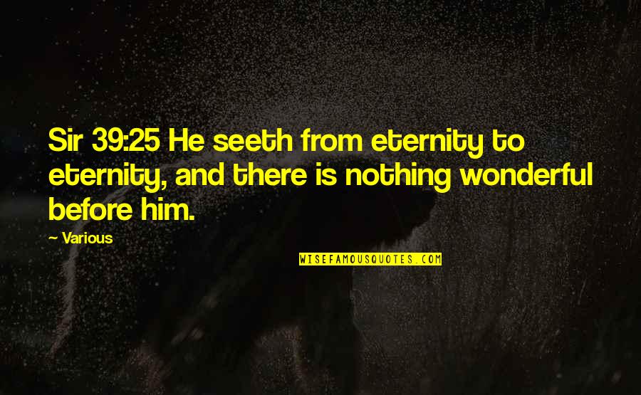 Unshaded Quotes By Various: Sir 39:25 He seeth from eternity to eternity,