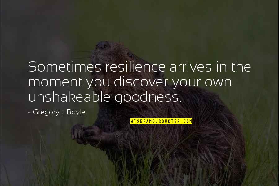 Unshakeable Quotes By Gregory J. Boyle: Sometimes resilience arrives in the moment you discover