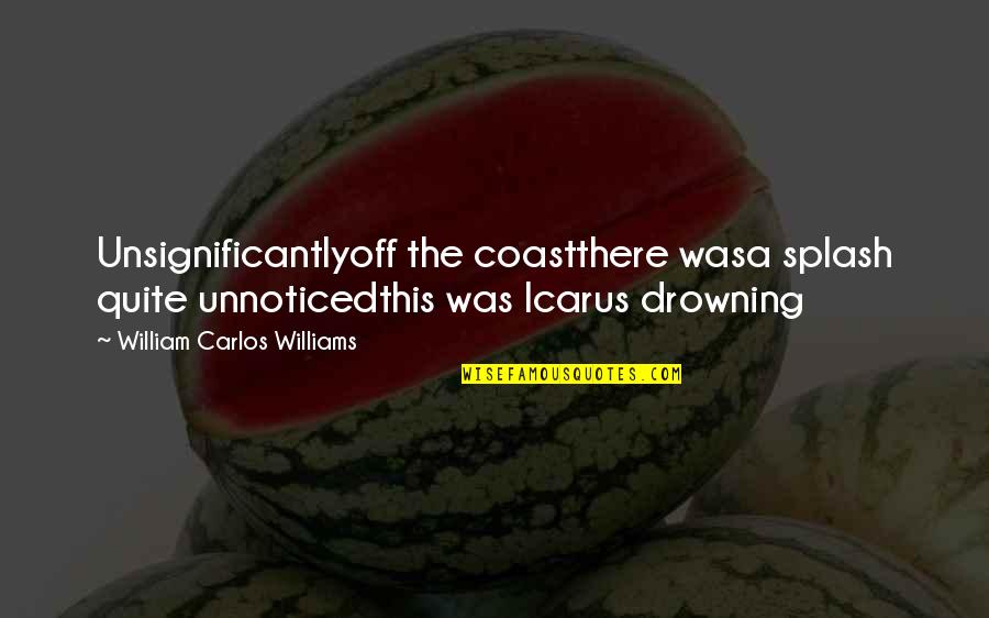 Unsignificantly Quotes By William Carlos Williams: Unsignificantlyoff the coastthere wasa splash quite unnoticedthis was