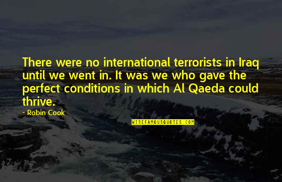 Unslid Quotes By Robin Cook: There were no international terrorists in Iraq until