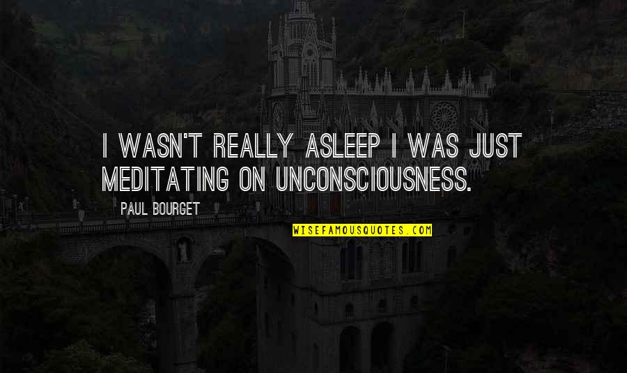 Unsuccessful Relationship Quotes By Paul Bourget: I wasn't really asleep I was just meditating