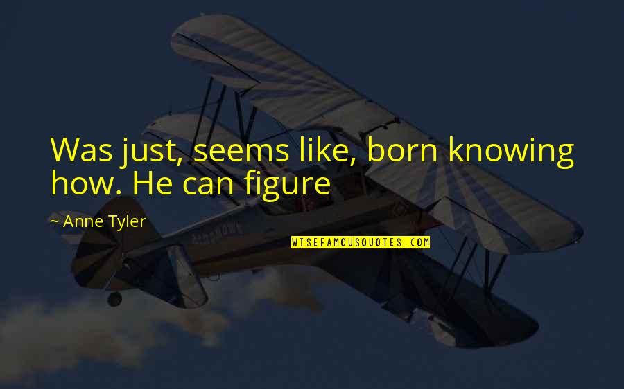 Untenured Faculty Quotes By Anne Tyler: Was just, seems like, born knowing how. He