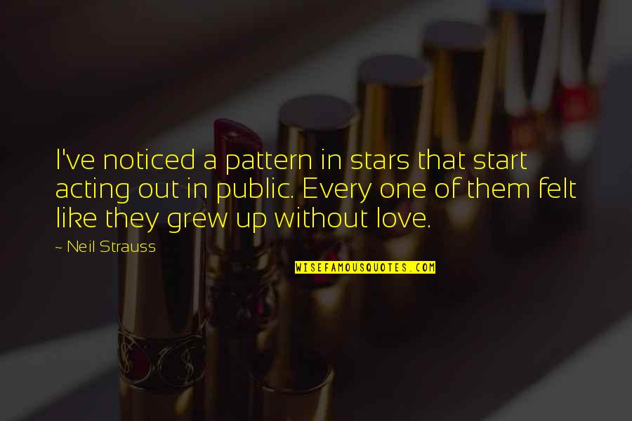 Unterdr Cken Quotes By Neil Strauss: I've noticed a pattern in stars that start